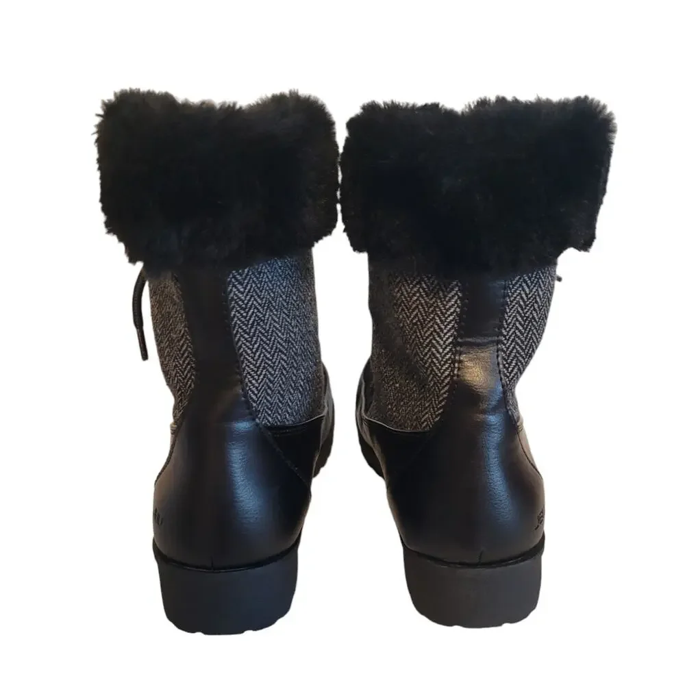 JBU Southgate Women's Faux Fur Winter Waterproof Mid Calf Boots Sz 9